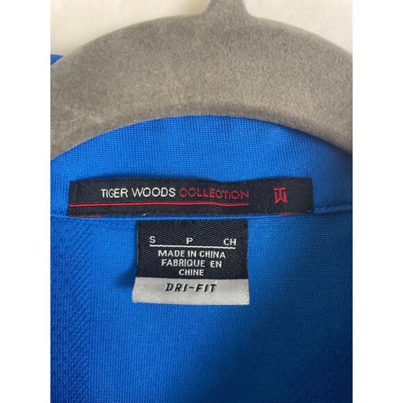 Tiger Woods Collection Mens Dri Fit Blue Short Sleeved Athletic Golf Polo Size S - Picture 3 of 7